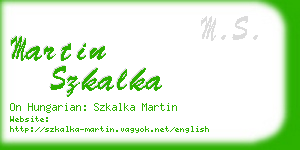 martin szkalka business card